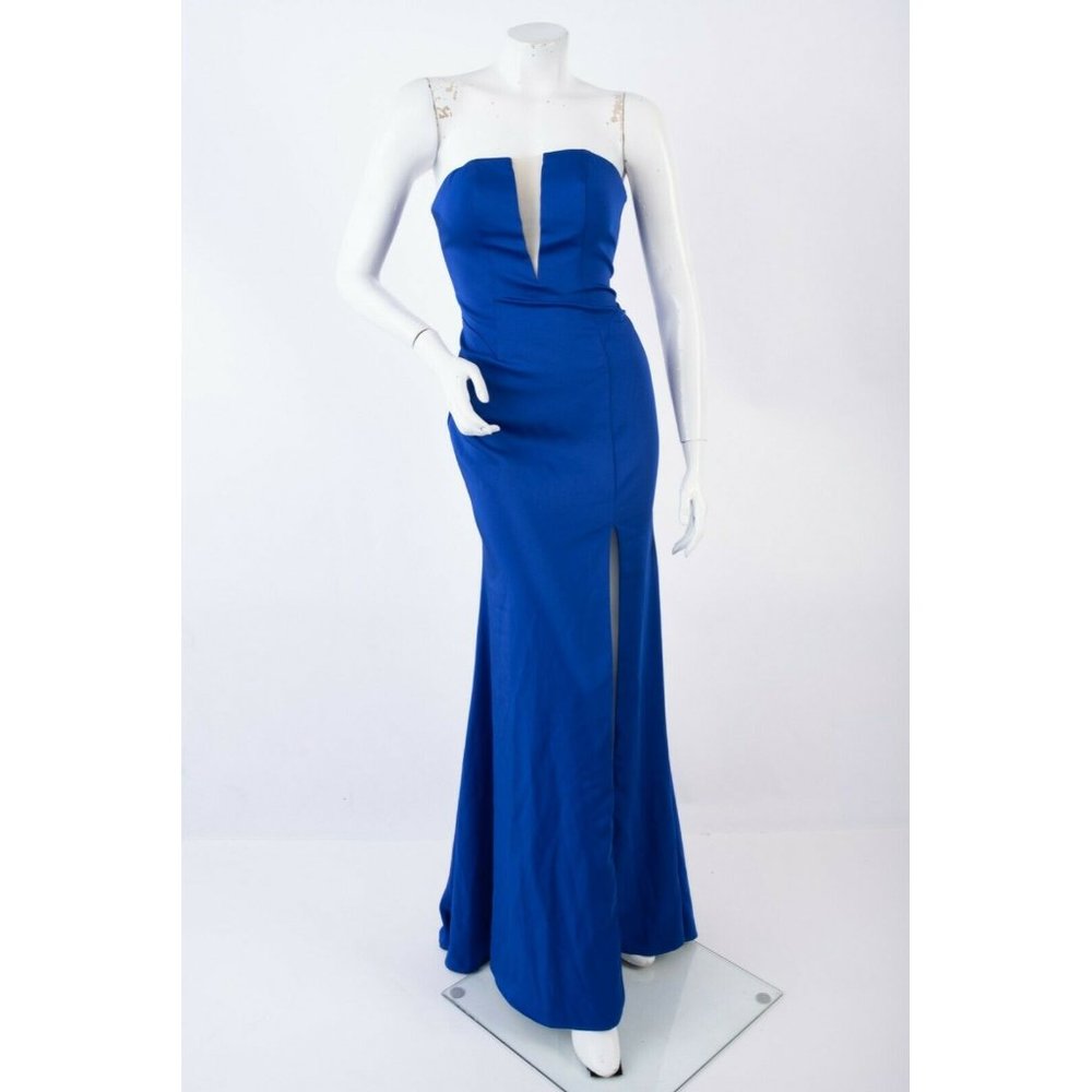 JVN by Jovani Womens Strapless Dress Sz 2 Blue